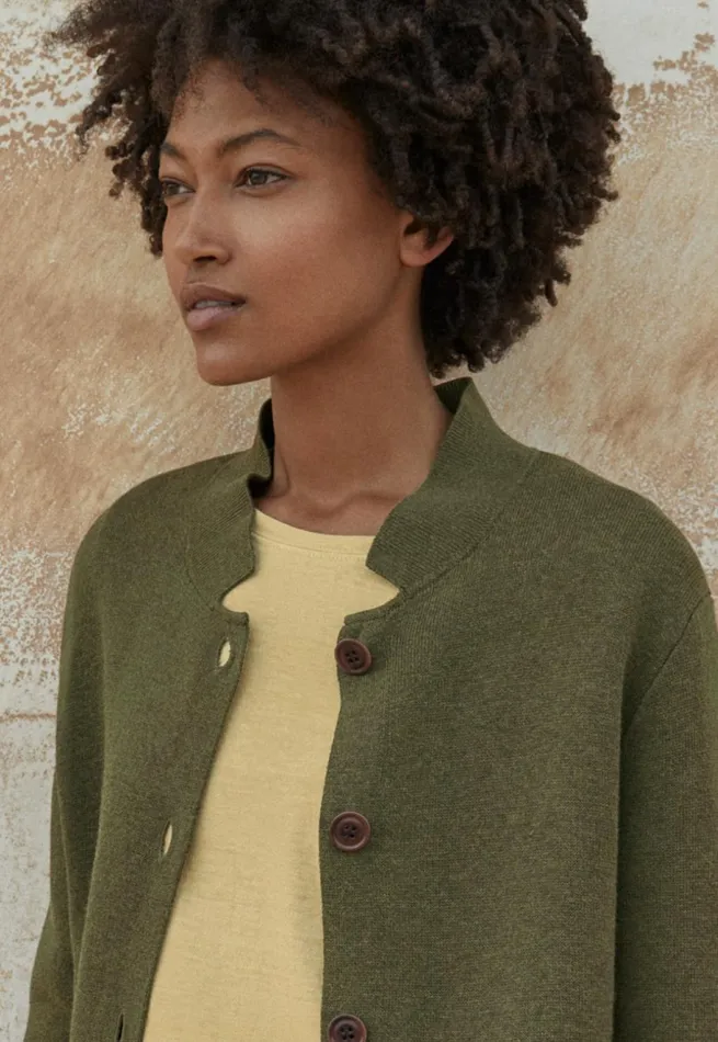 Women Doubleknit Jacket Dark Moss Poetry Fashion Jackets and Coats