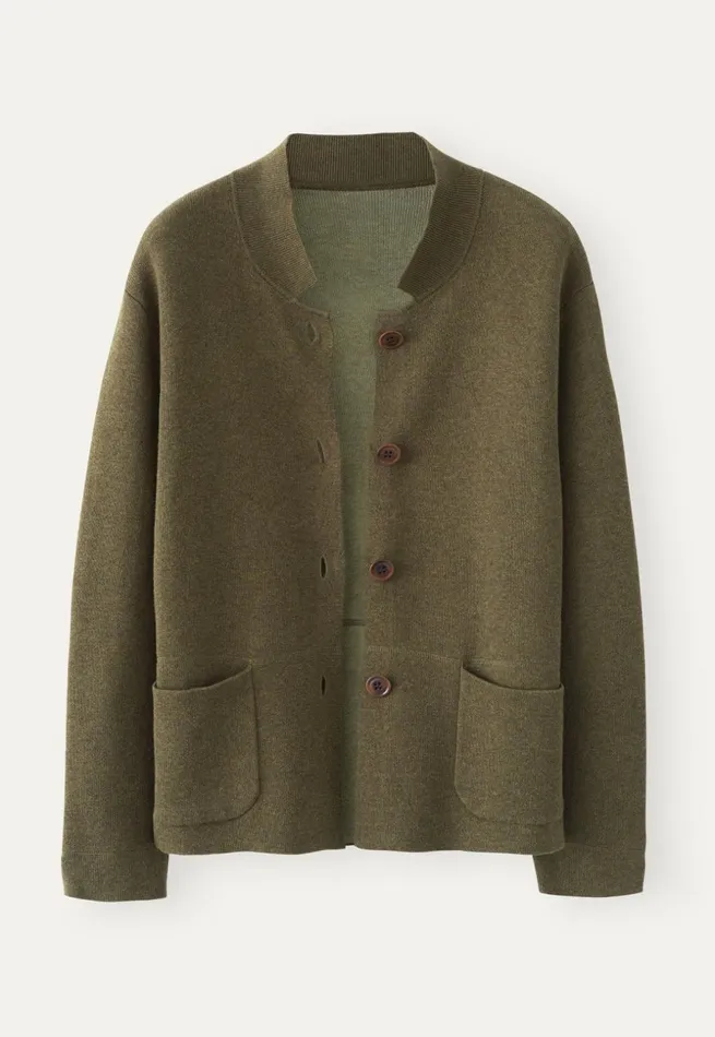 Women Doubleknit Jacket Dark Moss Poetry Fashion Jackets and Coats