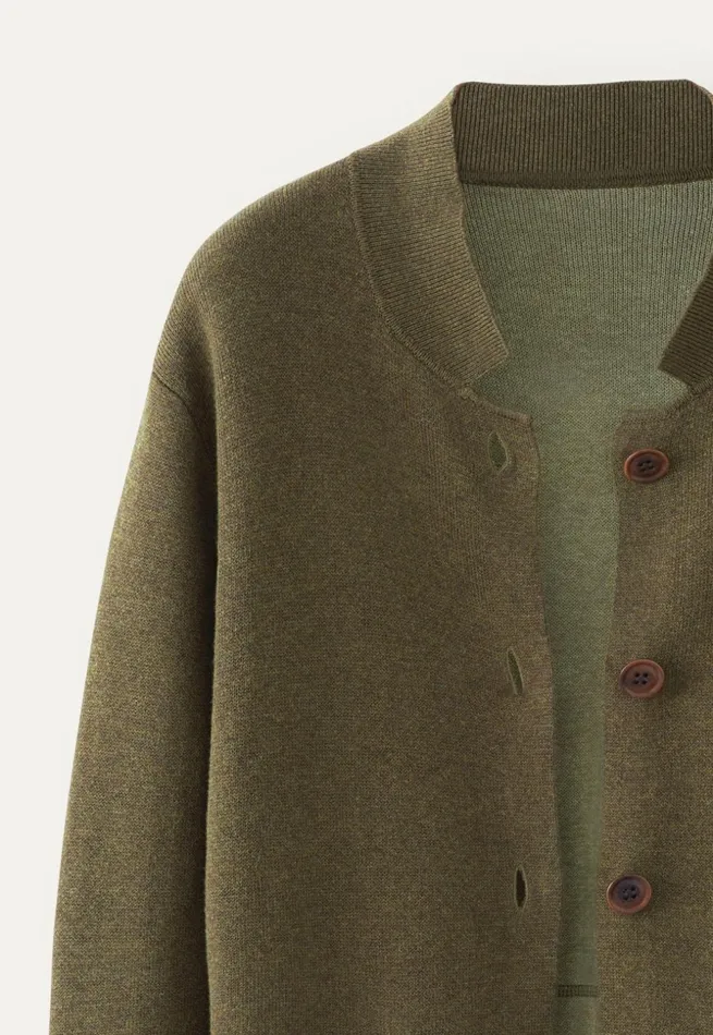 Women Doubleknit Jacket Dark Moss Poetry Fashion Jackets and Coats
