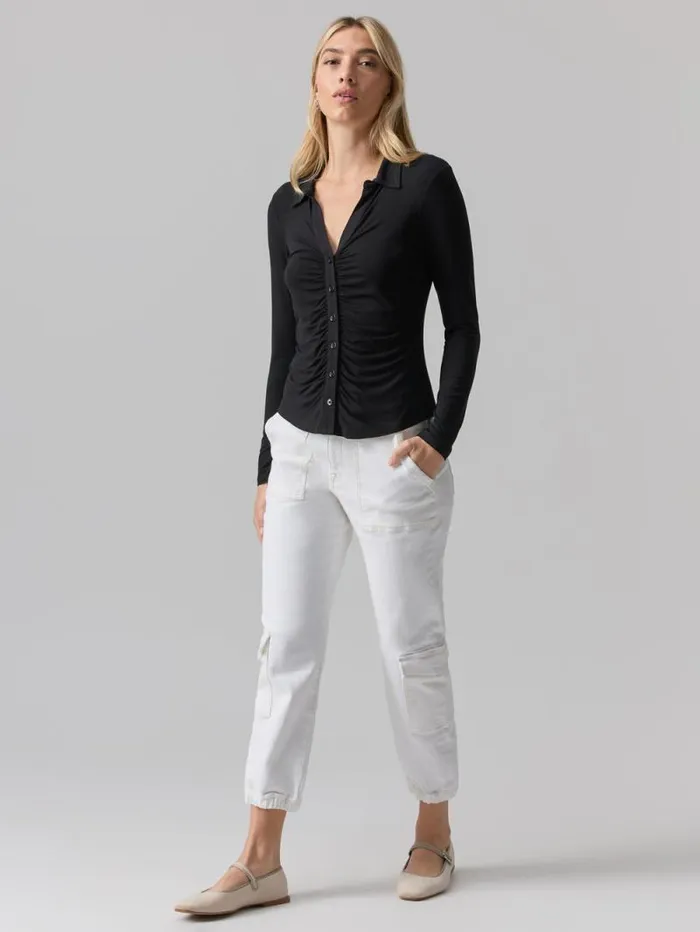 Women Dreamgirl Knit Button Up Top Black Sanctuary Clothing Tees and Tops