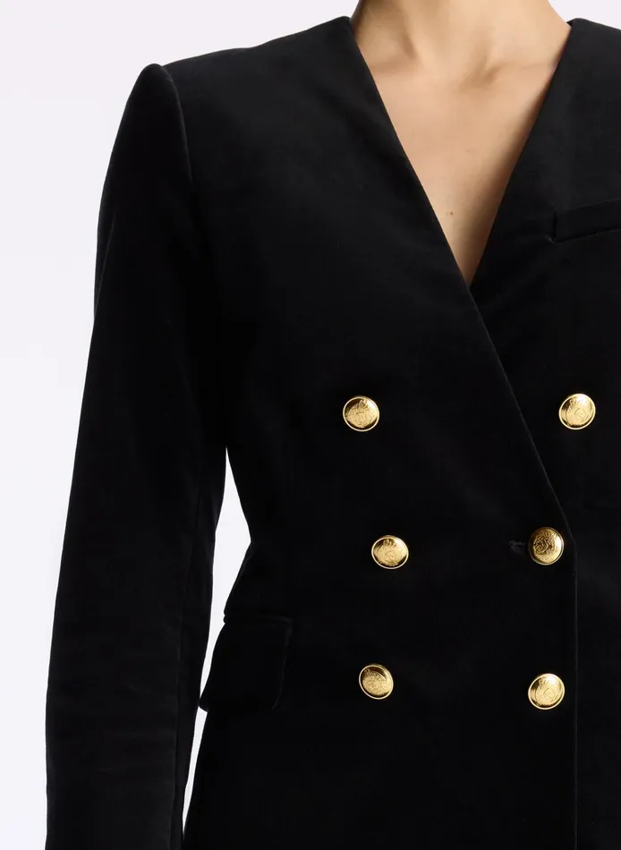 Women Dresses ALC Chelsea Velvet Mini Dress Black