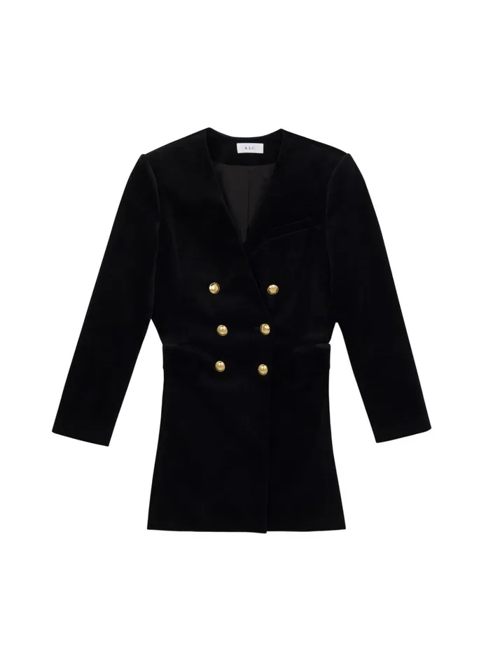 Women Dresses ALC Chelsea Velvet Mini Dress Black
