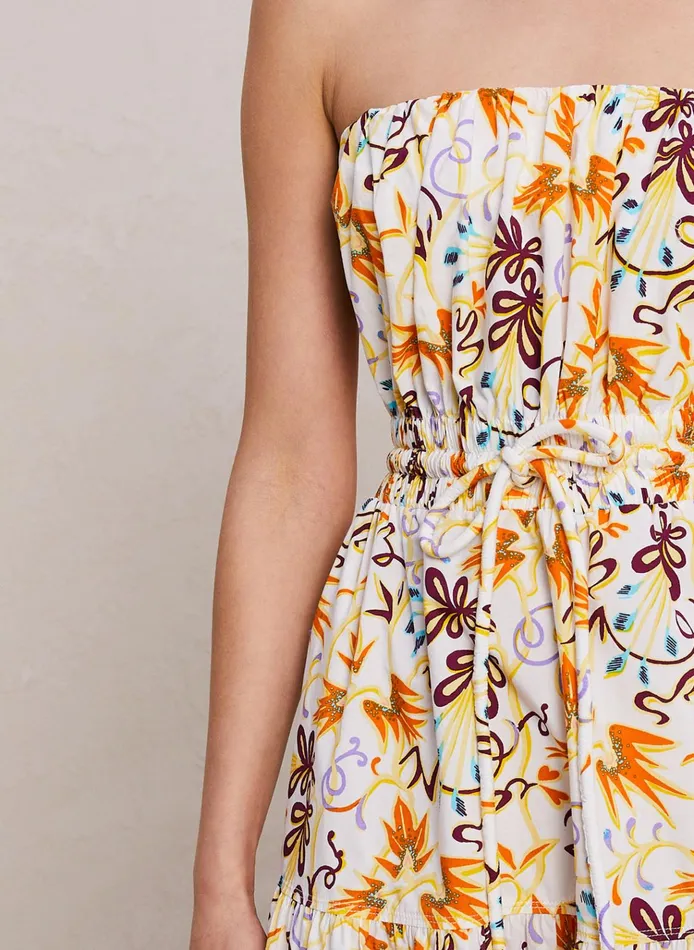 Women Dresses ALC Clark Strapless Midi Dress White Multi