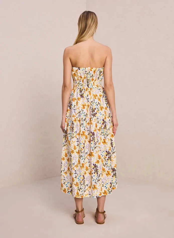 Women Dresses ALC Clark Strapless Midi Dress White Multi