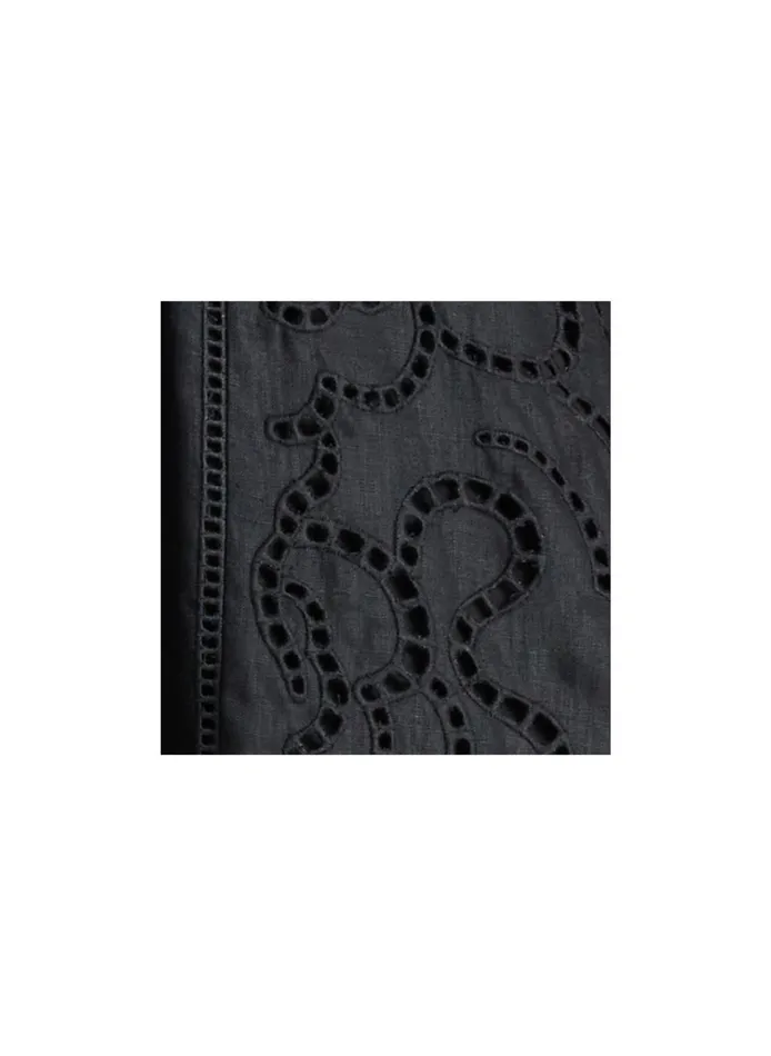 Women Dresses ALC Josie Embroidered Linen Midi Dress Black