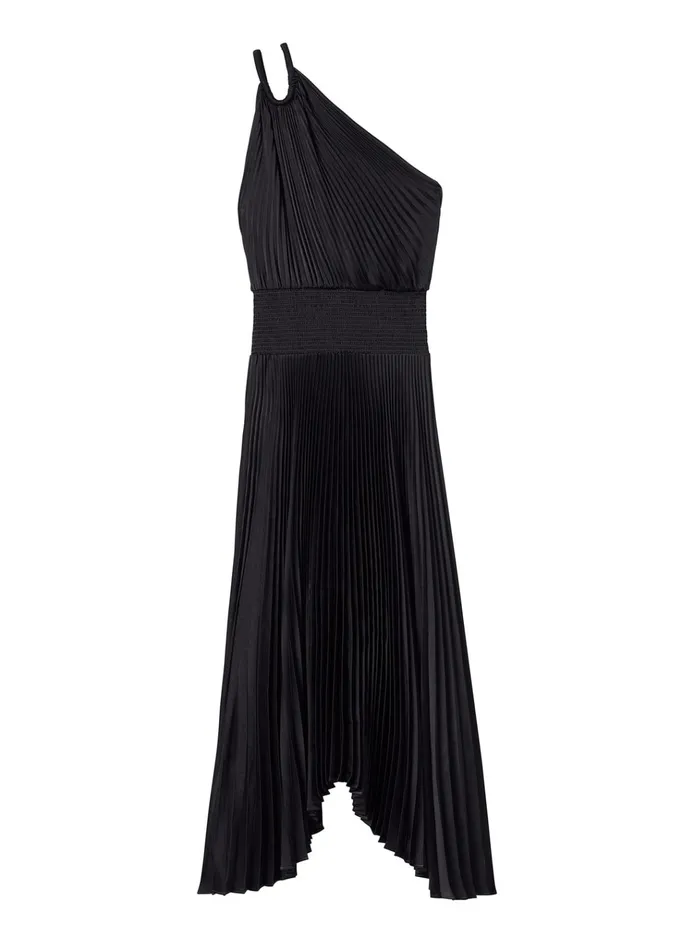 Women Dresses ALC Ruby Satin Pleated Dress Black