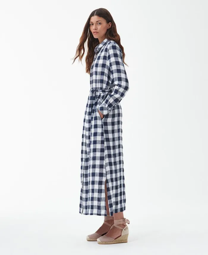 Women Dresses and Skirts Barbour Marine Maxi Dress Navy Check Women Dresses and Skirts Barbour Marine Maxi Dress Navy Check