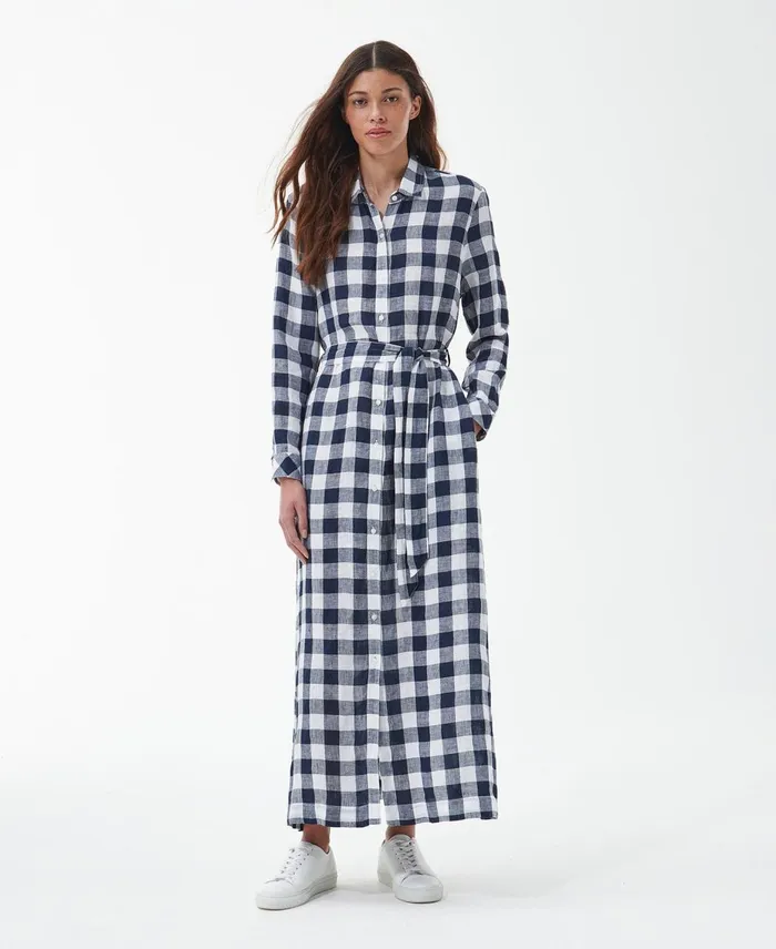 Women Dresses and Skirts Barbour Marine Maxi Dress Navy Check Women Dresses and Skirts Barbour Marine Maxi Dress Navy Check