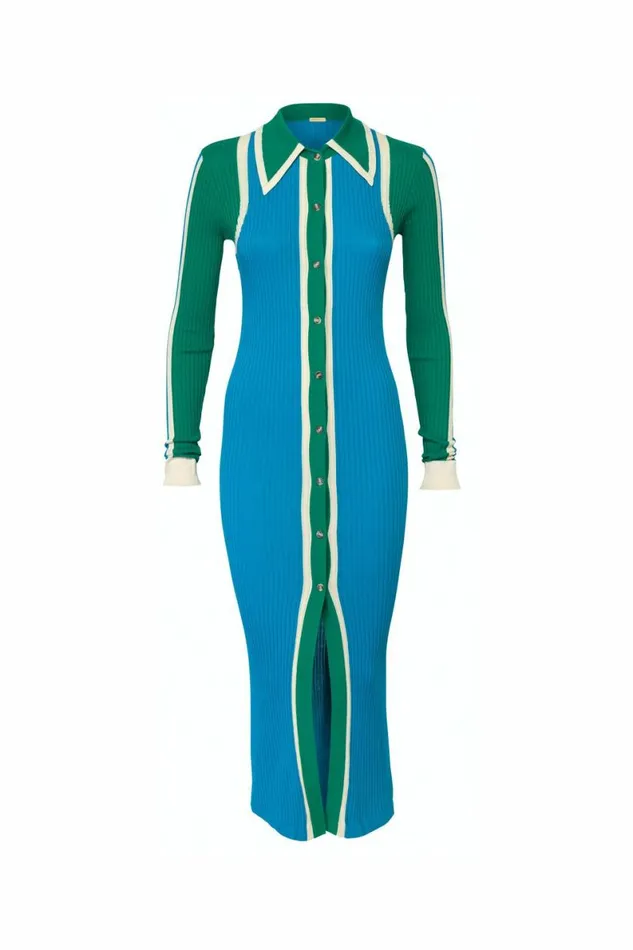 Women Dresses DODO BAR OR Kelly Dress Turquoise Green Combo