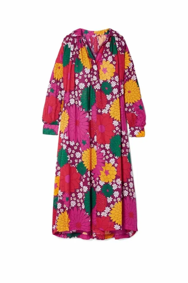 Women Dresses DODO BAR OR Vyan Kaftan Nelly Bordo Print