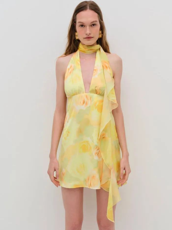 Women Dresses For Love and Lemons Carla Mini Dress Yellow