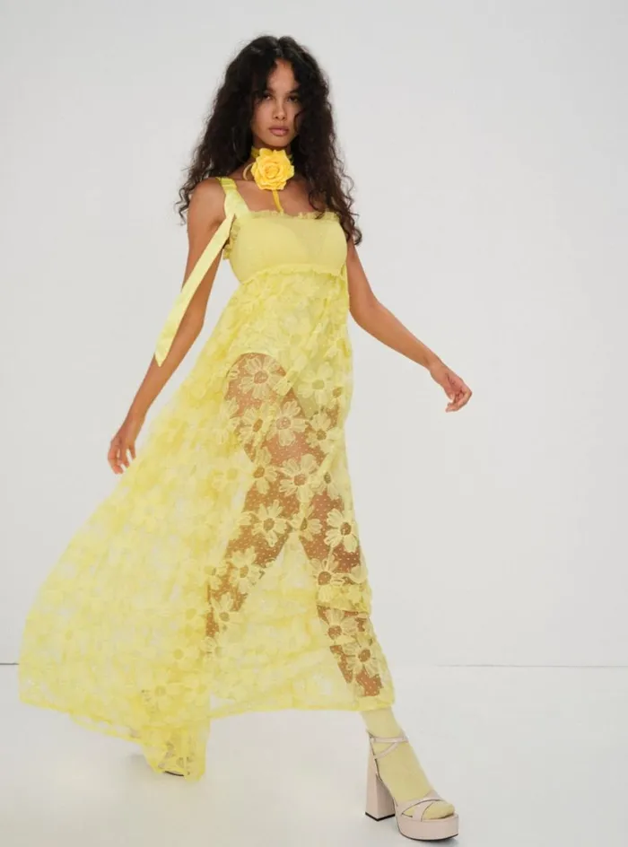 Women Dresses For Love and Lemons Emma Maxi Dress Yellow