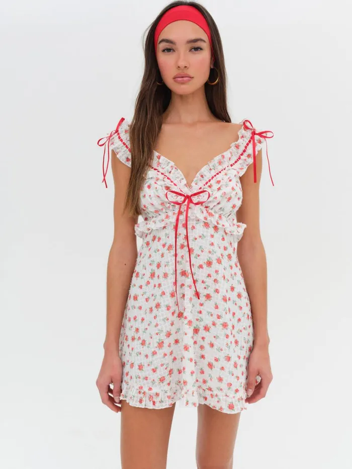 Women Dresses For Love and Lemons Gidget Mini Dress Red