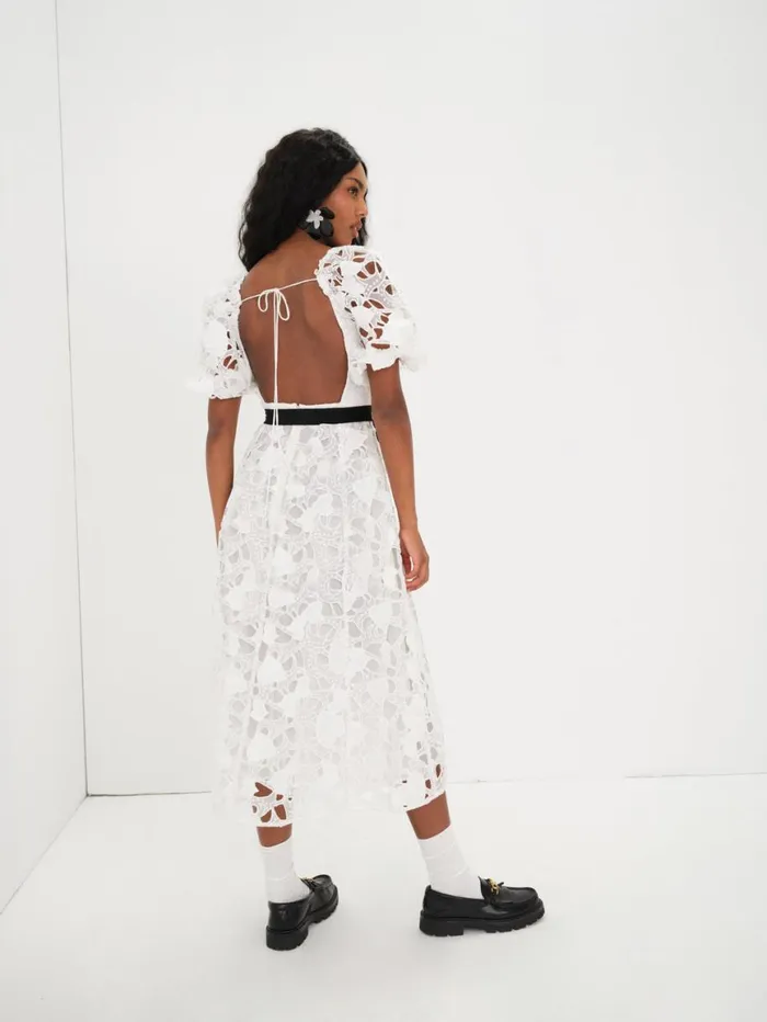 Women Dresses For Love and Lemons Marlene Midi Dress White Women Dresses For Love and Lemons Marlene Midi Dress White