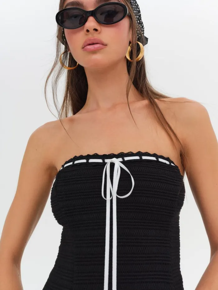 Women Dresses For Love and Lemons Mayfair Crochet Mini Dress Black Women Dresses For Love and Lemons Mayfair Crochet Mini Dress Black