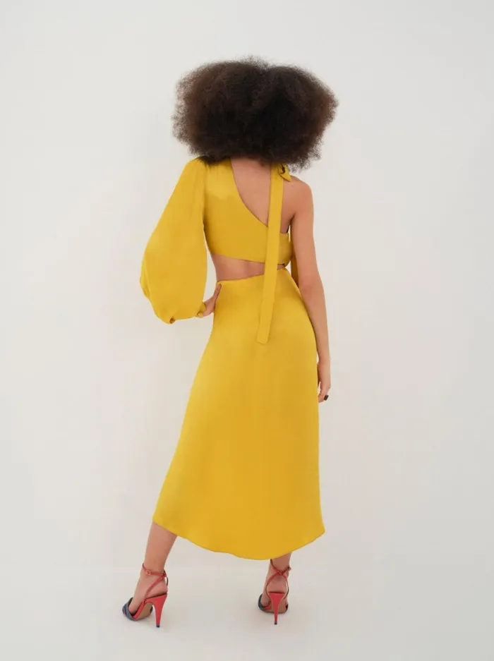 Women Dresses For Love and Lemons Mila Midi Dress Yellow Women Dresses For Love and Lemons Mila Midi Dress Yellow