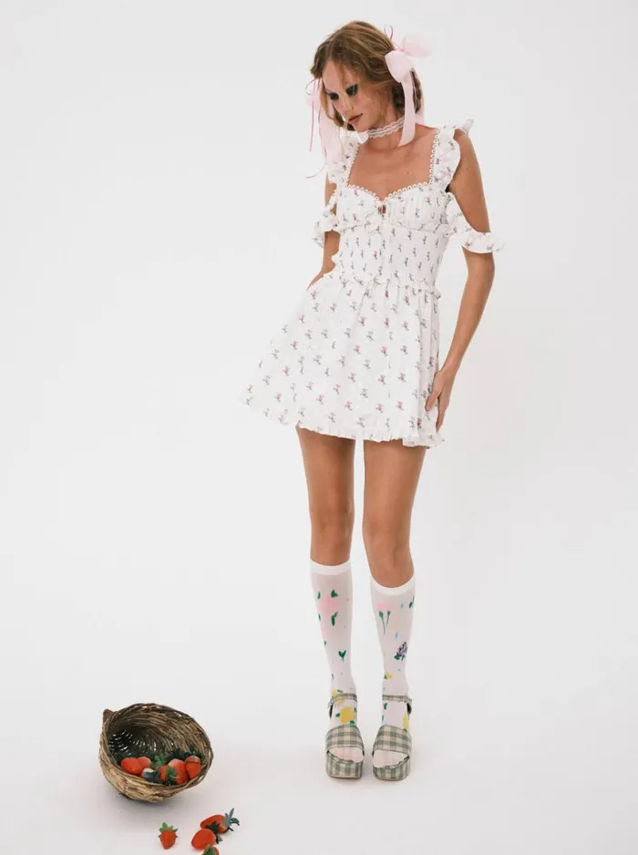 Women Dresses For Love and Lemons Palmero Mini Dress White
