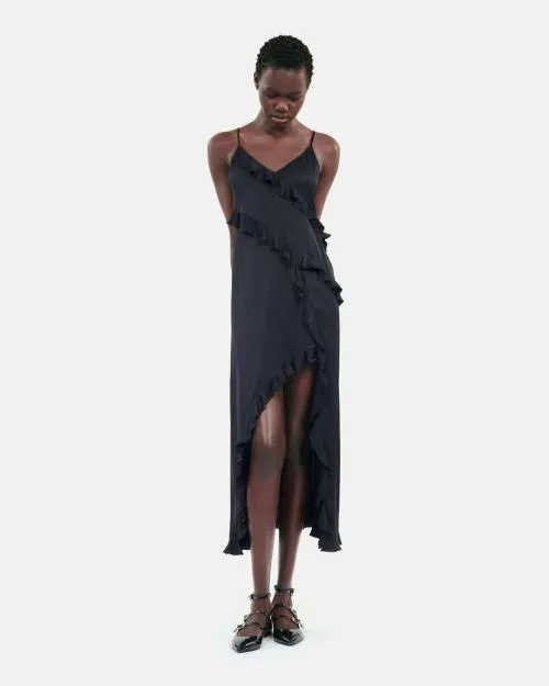 Women Dresses The Kooples Black Long Slipdress Black