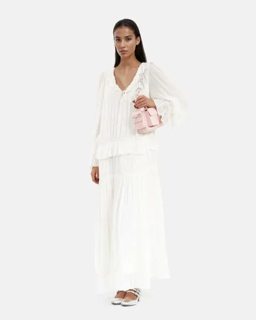 Women Dresses The Kooples Pussy Bow Collar Ecru Dress Ecru