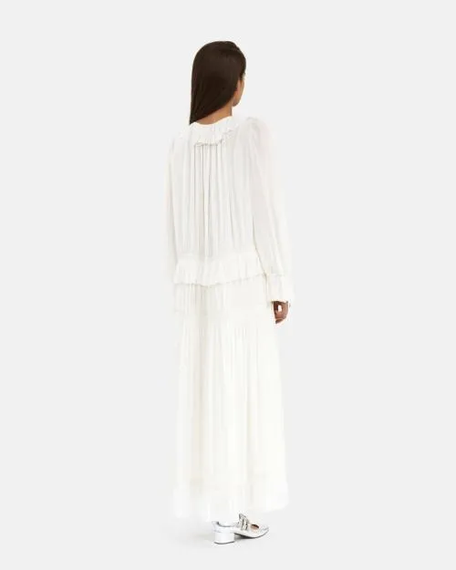 Women Dresses The Kooples Pussy Bow Collar Ecru Dress Ecru
