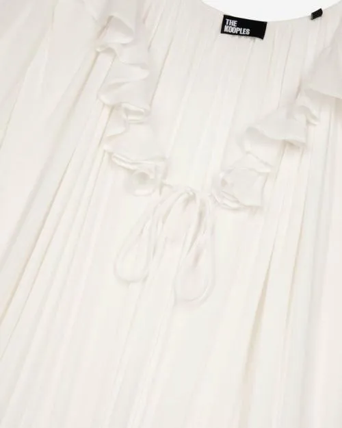 Women Dresses The Kooples Pussy Bow Collar Ecru Dress Ecru