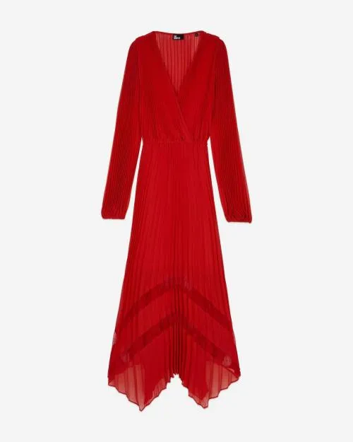 Women Dresses The Kooples Red Pleated Long Dress Red