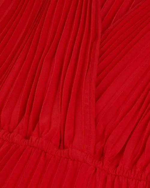 Women Dresses The Kooples Red Pleated Long Dress Red