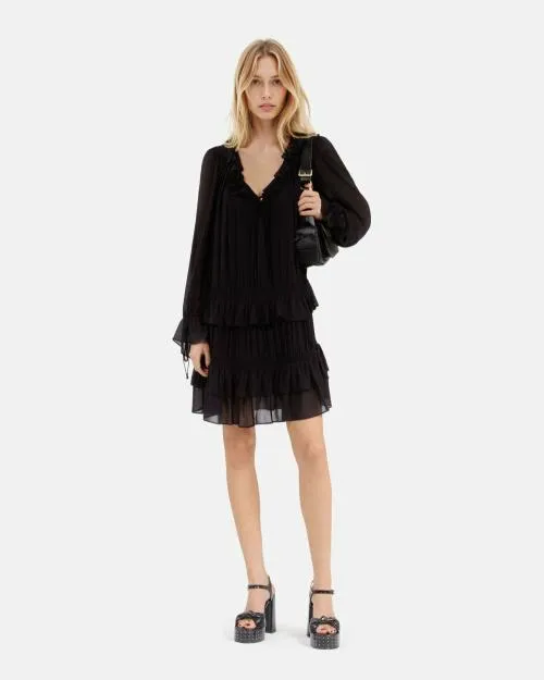 Women Dresses The Kooples Short Black Dress Black Stone
