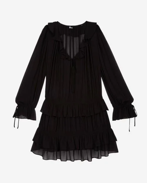 Women Dresses The Kooples Short Black Dress Black Stone