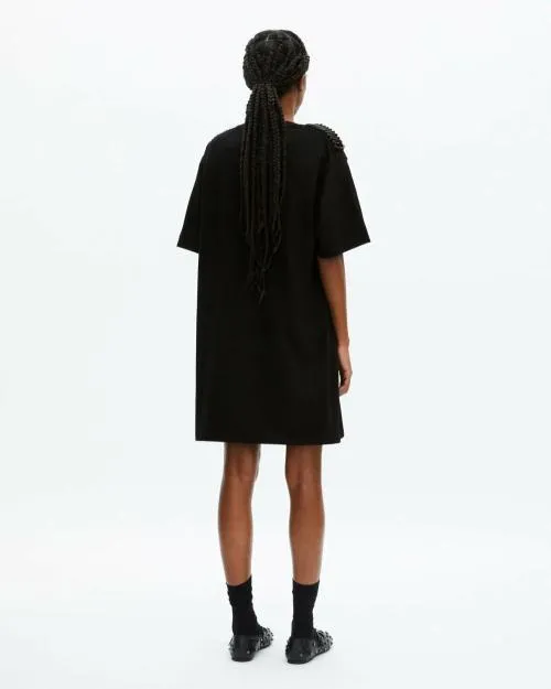 Women Dresses The Kooples Short Black Dress With Shoulder Pads Black Washed
