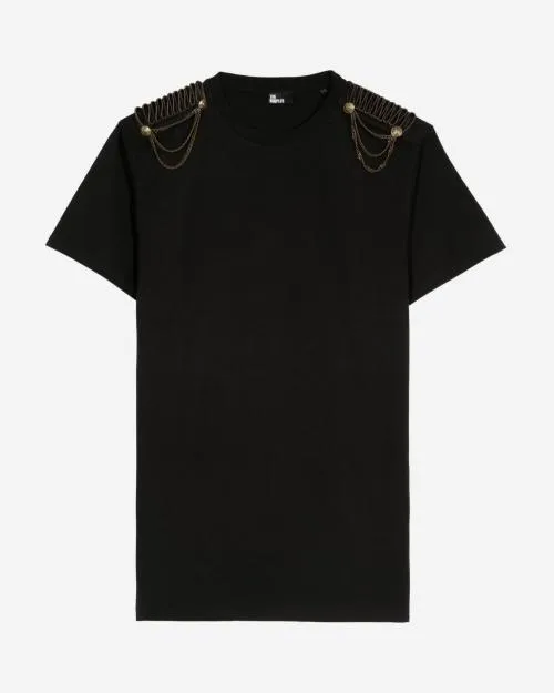 Women Dresses The Kooples Short Black Dress With Shoulder Pads Black Washed
