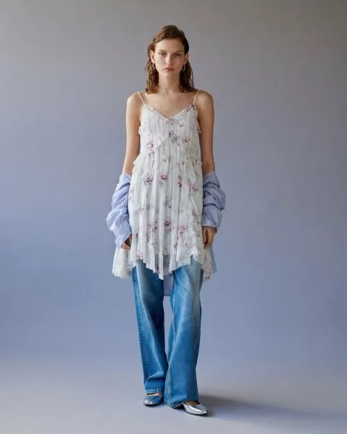 Women Dresses The Kooples Short Ecru 039Antik Flowers039 Print Dress Off White Pink