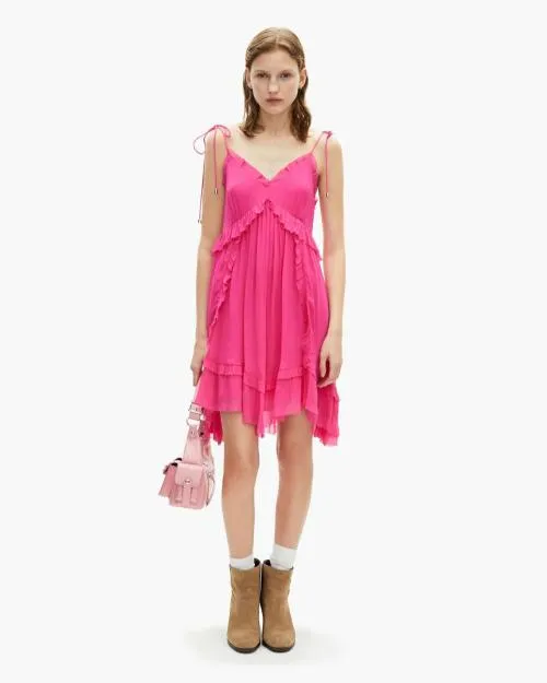 Women Dresses The Kooples Short Fuchsia Pink Dress Fushia