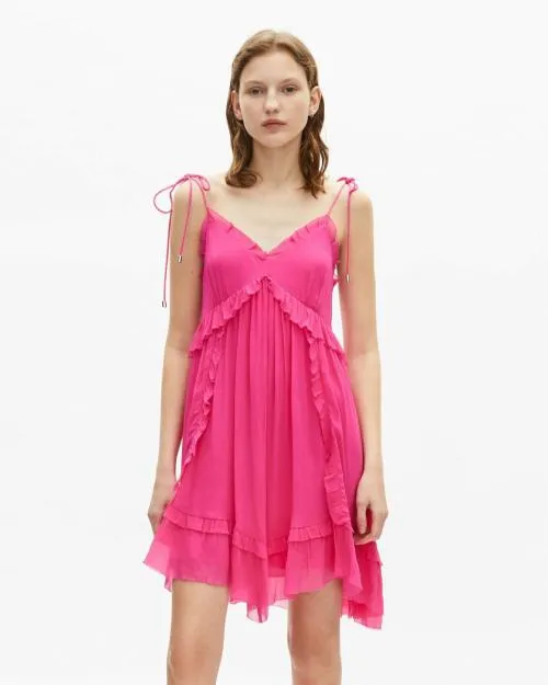 Women Dresses The Kooples Short Fuchsia Pink Dress Fushia