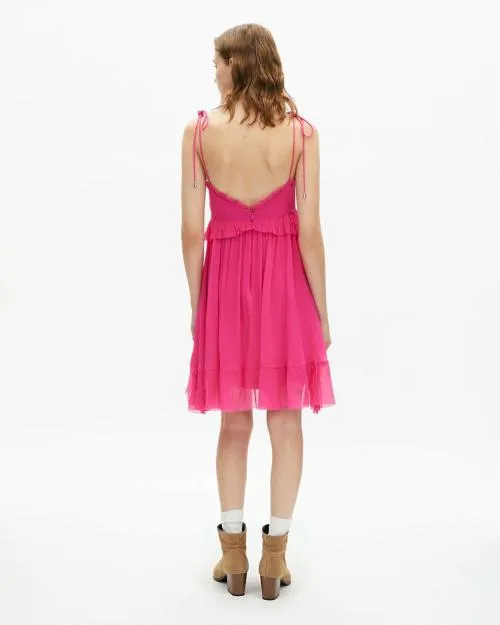 Women Dresses The Kooples Short Fuchsia Pink Dress Fushia