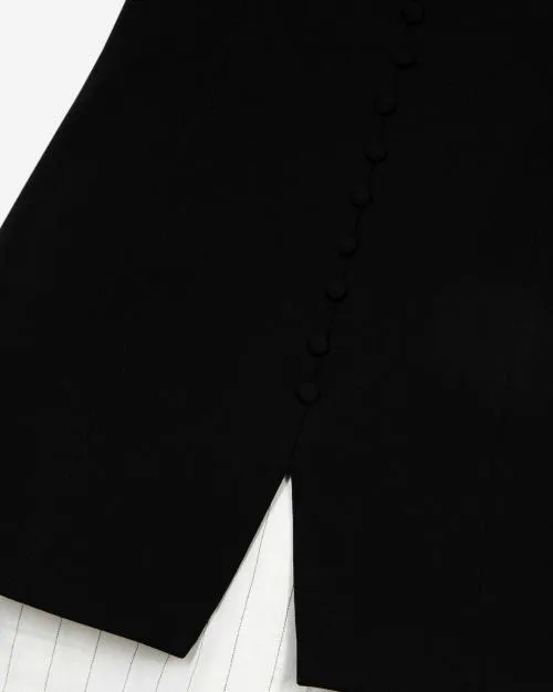 Women Dresses The Kooples Short Strapless TwoMaterial Black Dress Black
