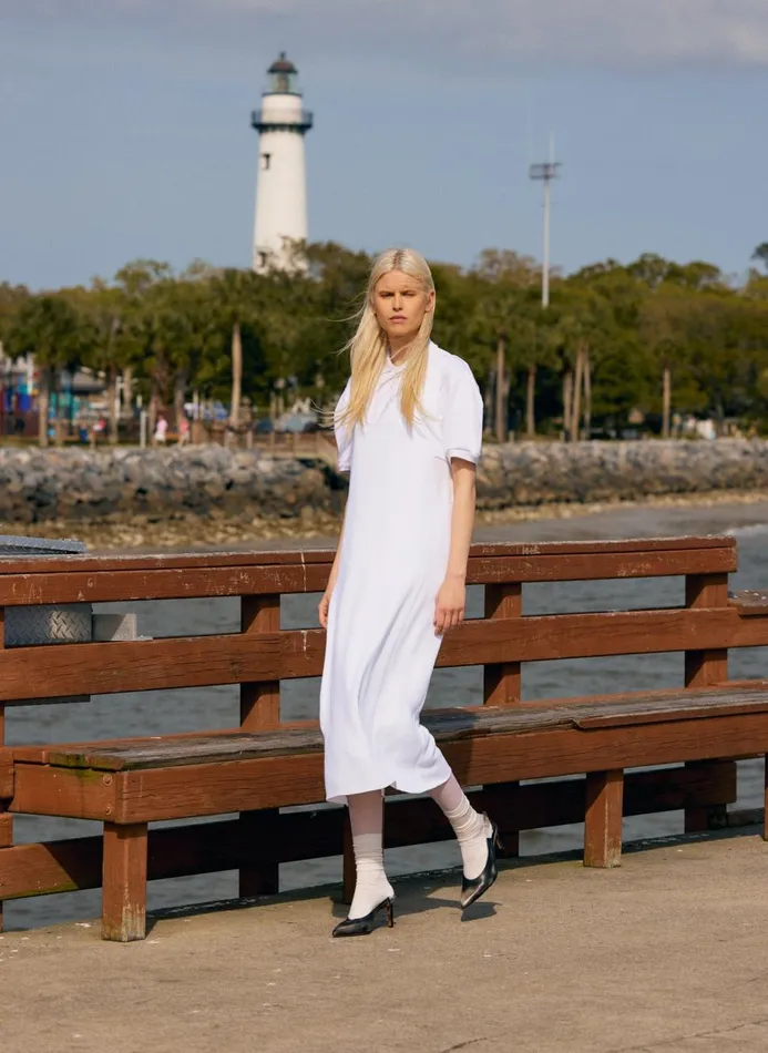 Women Dresses Tibi Pebble Sable Paneled Tank Dress White