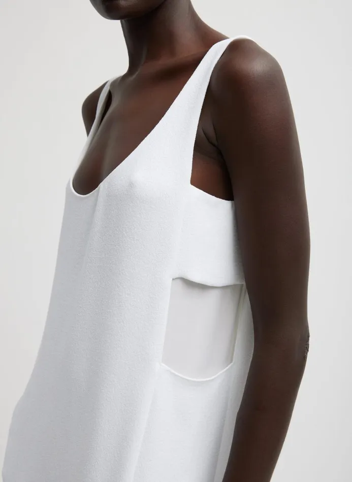 Women Dresses Tibi Pebble Sable Paneled Tank Dress White