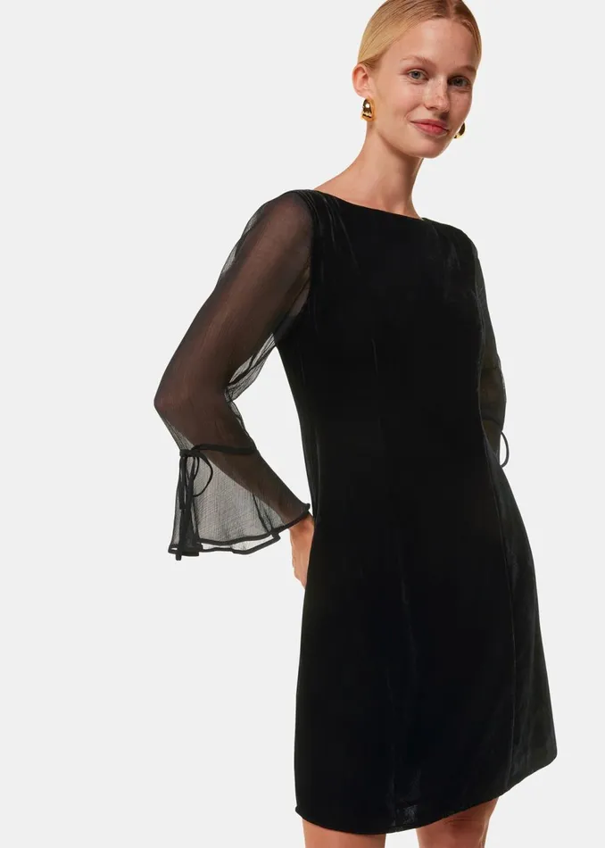 Women Dresses Whistles Black Myla Velvet Mini Dress