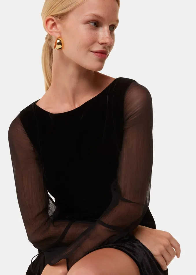 Women Dresses Whistles Black Myla Velvet Mini Dress
