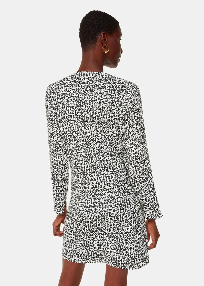 Women Dresses Whistles Black Scribble Print Flippy Dress
