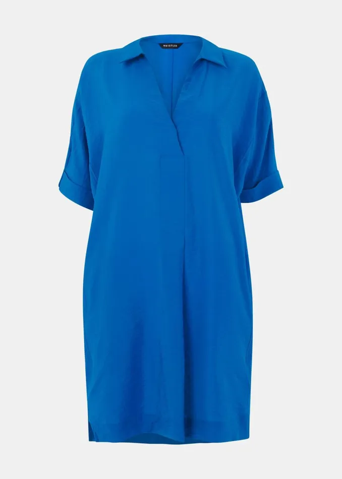 Women Dresses Whistles Blue Melanie Relaxed Shirt Dress