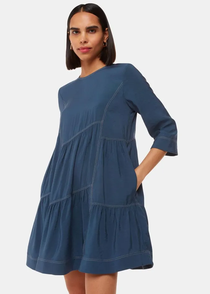 Women Dresses Whistles Blue Phoebe Seam Trapeze Dress