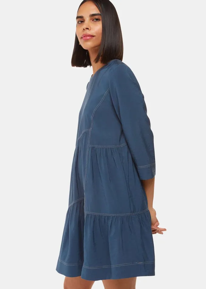 Women Dresses Whistles Blue Phoebe Seam Trapeze Dress