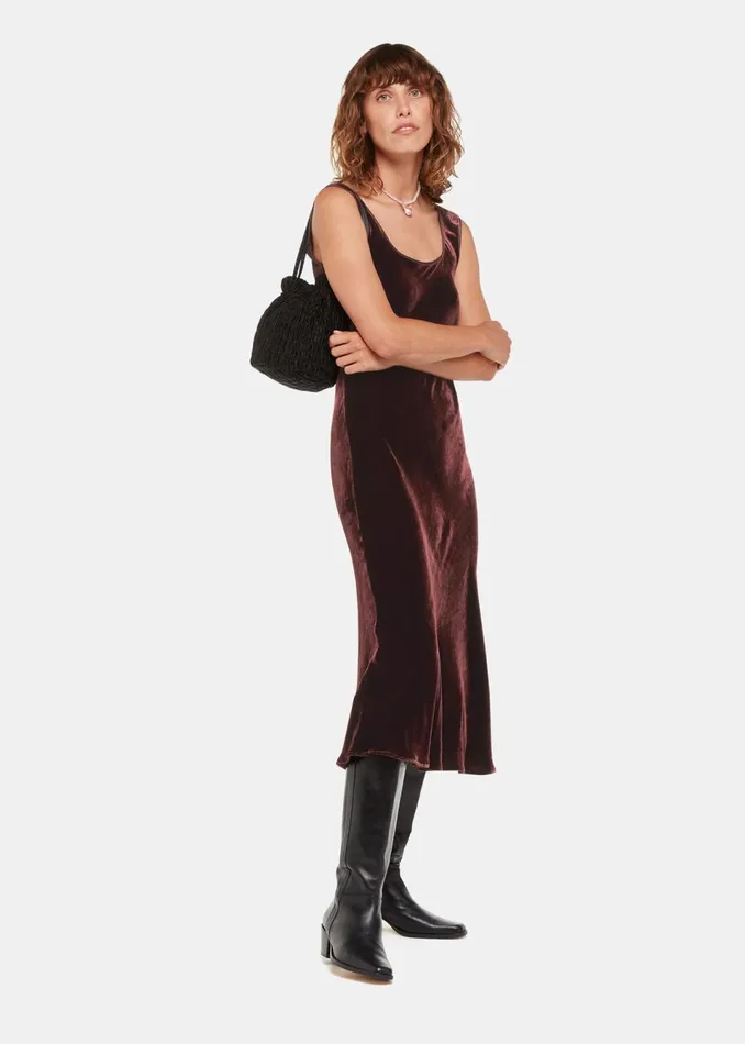 Women Dresses Whistles Brown Hai Velvet Sienna Dress