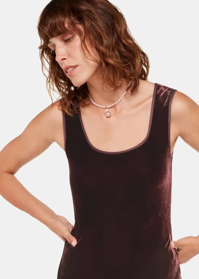 Women Dresses Whistles Brown Hai Velvet Sienna Dress