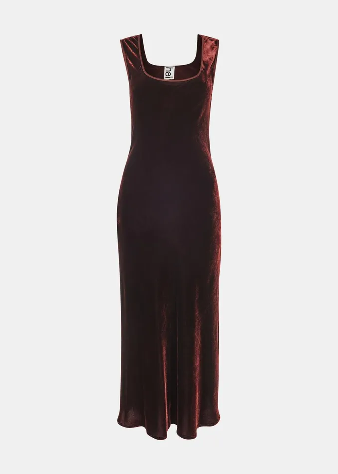 Women Dresses Whistles Brown Hai Velvet Sienna Dress