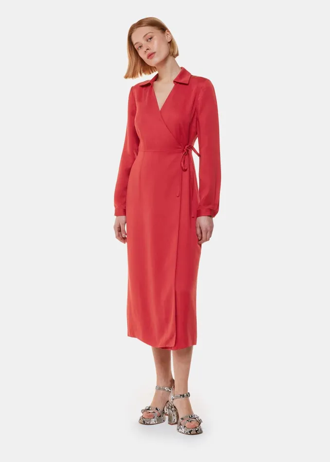 Women Dresses Whistles Elodie Tie Wrap Midi Dress