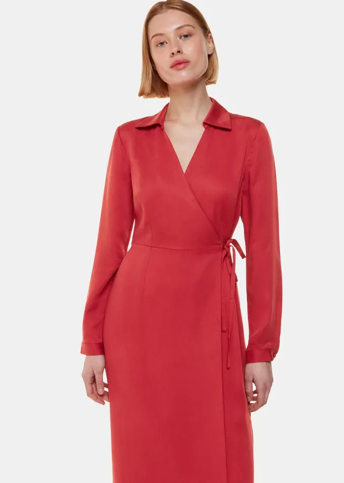 Women Dresses Whistles Elodie Tie Wrap Midi Dress