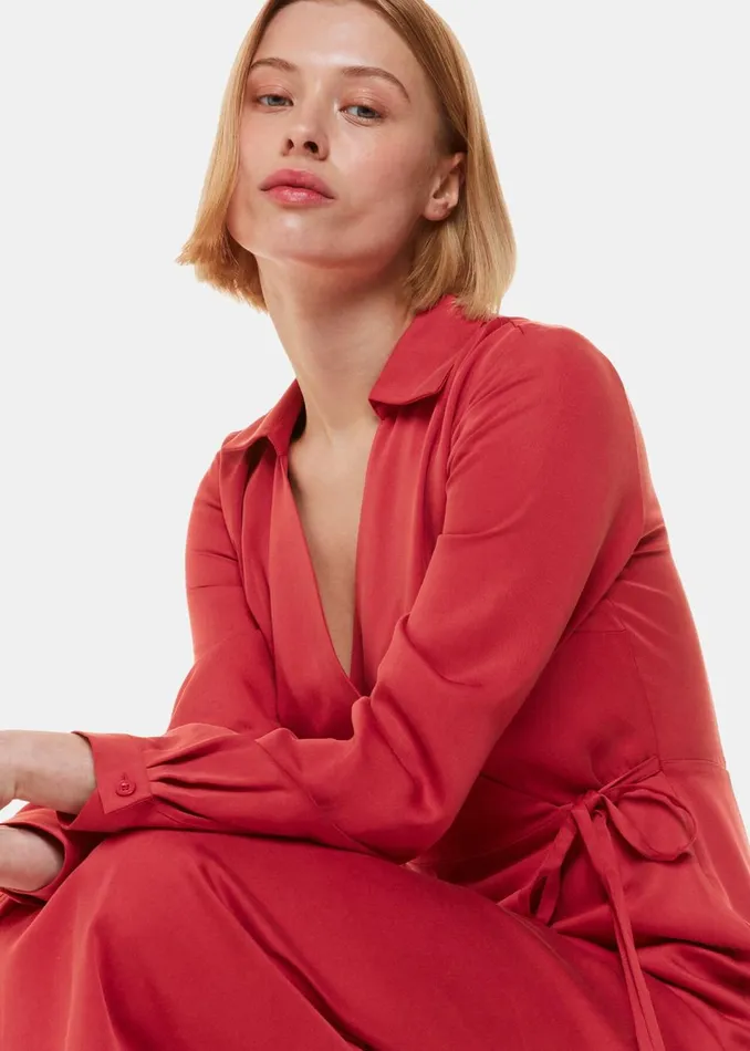 Women Dresses Whistles Elodie Tie Wrap Midi Dress